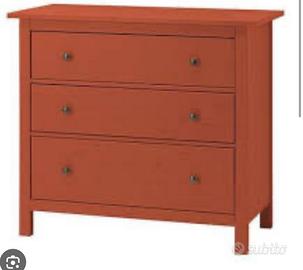 Cassettiera ikea hemnes rosso