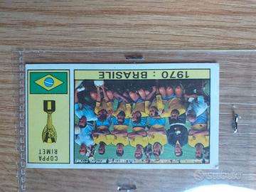 Figurina squadra Brasile con Pele' 1970,71