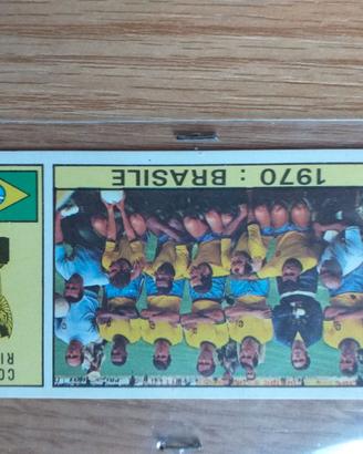 Figurina squadra Brasile con Pele' 1970,71