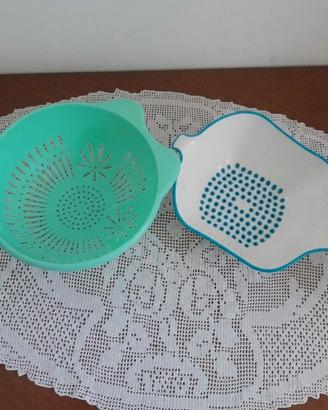 Coppia di scolapasta nuovi Design Gatto e Gio'Styl