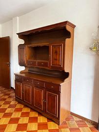 Credenza alta in legno 2 pezzi