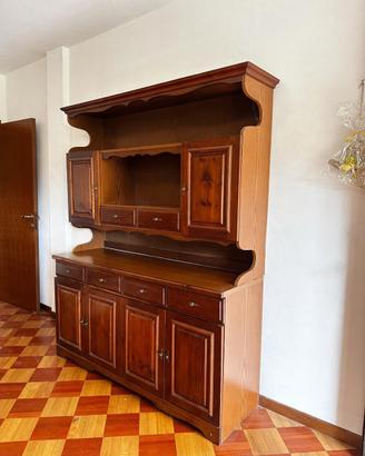 Credenza alta in legno 2 pezzi