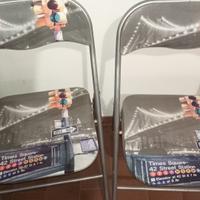 Coppia sedie pieghevoli design New York