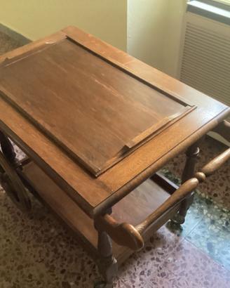 Carrello in legno di quercia