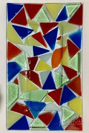 Piatto centrotavola rettangolare in vetrofusione