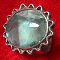 Anello vintage in argento 925 e gemma fluorite