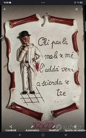Quadretto in ceramica di Totó anni 80'