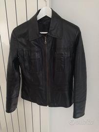 Giacca in vera pelle nera – Vasco Guidi