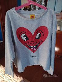 Maglia felpata per ragazzina Keith Haring -