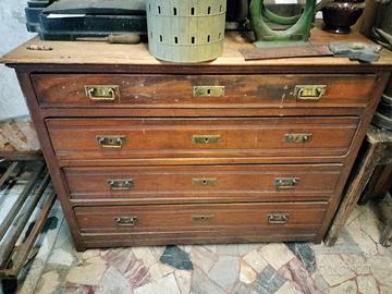 Cassettiera Antica primi '900 Legno Massello (Da