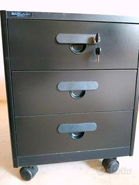 Cassettiera o comodino nero Mascagni