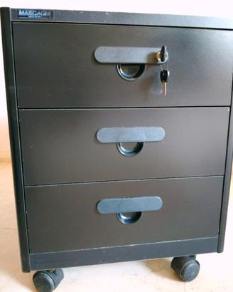 Cassettiera o comodino nero Mascagni