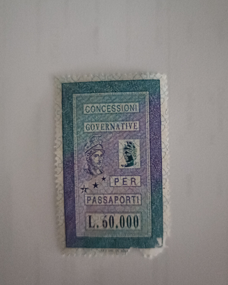 Marca da bollo 60000 lire per passaporto