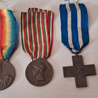 trittico medaglie al valore 1 guerra mondiale