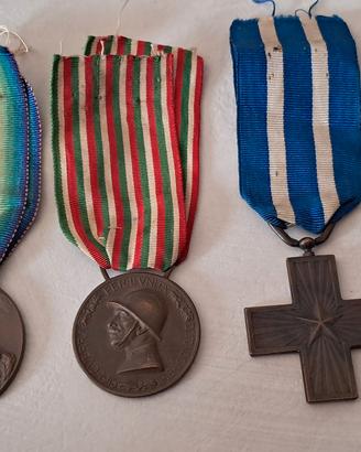 trittico medaglie al valore 1 guerra mondiale