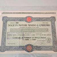 Certificato azionario originale 1926 