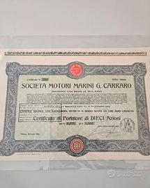 Certificato azionario originale 1926 