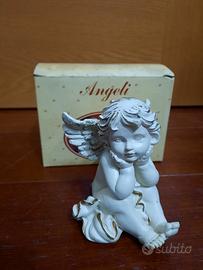 Angioletto seduto bianco e oro