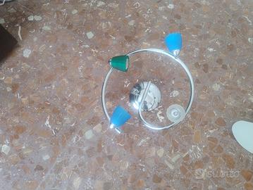 Lampadario 4 faretti colorati