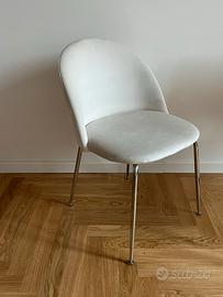 Sedia imbottita in velluto bianco IBFOR