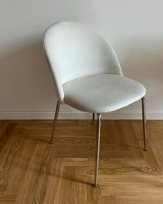 Sedia imbottita in velluto bianco IBFOR