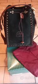 borsa in camoscio, con tracolla