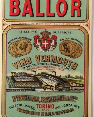 ETICHETTA LIQUORE VERMUT BALLOR