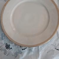 Piatto gr singolo decorato c/bordino filo oro zecc