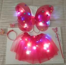 Costume Farfalla con Led composto da 4 pezzi