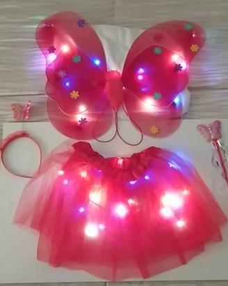 Costume Farfalla con Led composto da 4 pezzi
