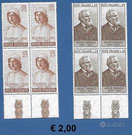 1957 Italia francobolli in quartina