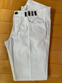 Pantaloni Bikkembergs bianchi cotone leggero