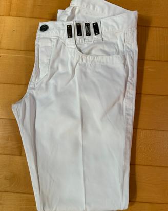 Pantaloni Bikkembergs bianchi cotone leggero