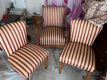 Tris di poltrone vintage