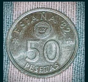 Moneta da 50 Pesetas del 1980 Espana 82 Spagna 