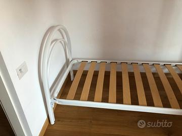 Letto singolo metallo bianco