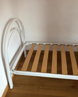 Letto singolo metallo bianco