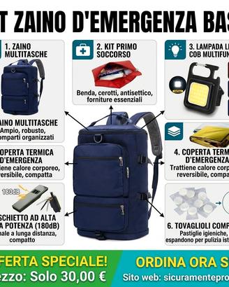 Zaino d'emergenza + Accessori 