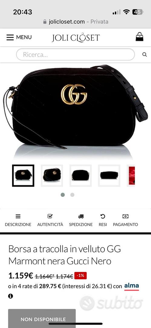 Gucci marmont velluto on sale nero