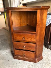Angoliera mobile legno angolo 3 cassetti