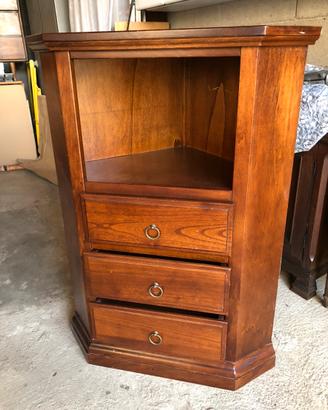 Angoliera mobile legno angolo 3 cassetti