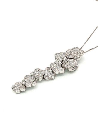Catenina con Pendente a fiori con pavè di diamanti