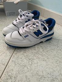 New Balance 550 bianche/blu taglia 38