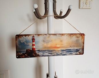 Faro: targa in legno vintage marinara