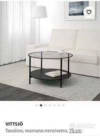 VITTSJÖ
Tavolino, marrone-nero/vetro, 75 cm