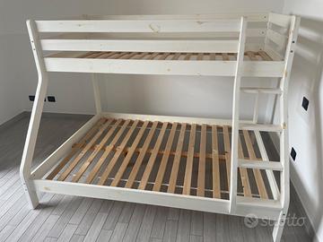 Letto a castello 3 piazze: 140x200 e 90x200