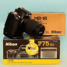 Nikon F75 kit, fotocamera analogica completa