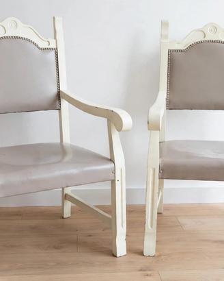 Coppia poltrone shabby vintage in legno