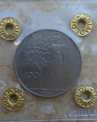 Moneta Lire 100 del 1955 Repubblica Italiana