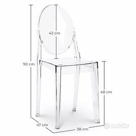 Kartell Victoria Ghost,4  Sedie, Nero Lucidido